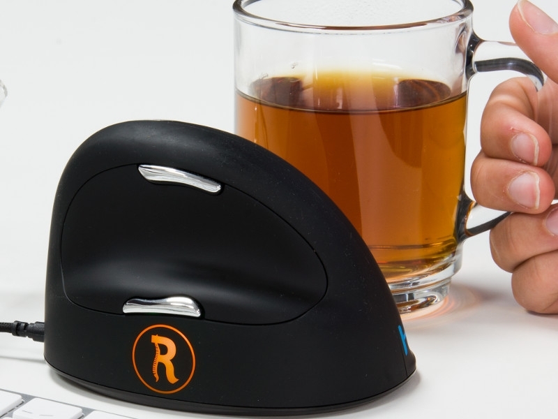 R-Go HE Mouse Break ergonomische Maus L rechts RGOBRHEMLR, LED-Signal orange - Pause einlegen