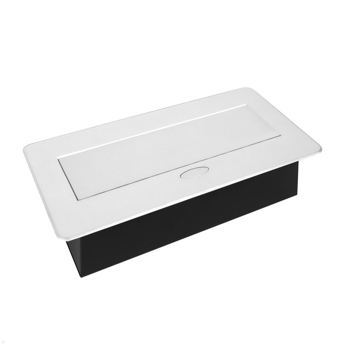 TecLines TES009W 2-fach Einbau Steckdose mit 2x USB-A, 3m Kabel, geschlossen