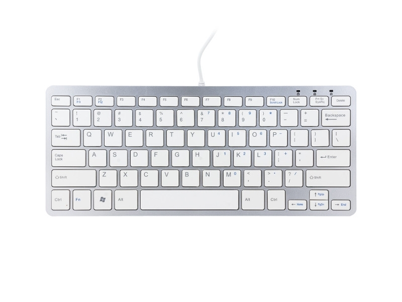 R-Go Compact Tastatur QWERTY (US) drahtgebunden RGOECQYW, weiß