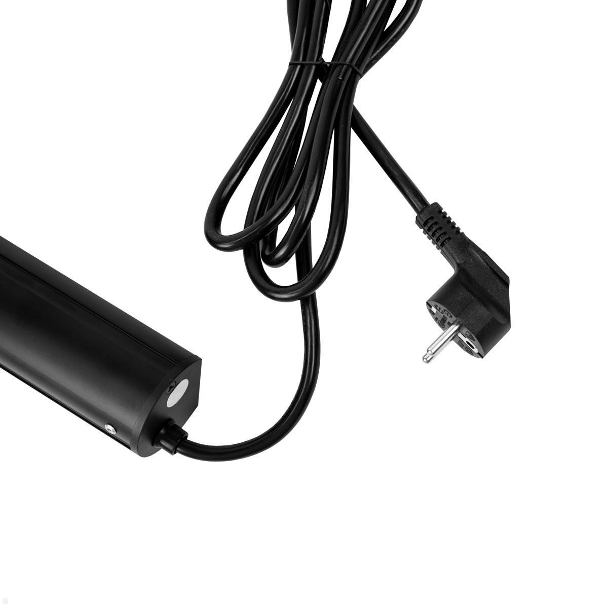 TecLines TVS009B versenkbare 3-fach Steckdosenleiste mit 2x USB, schwarz - Kabel