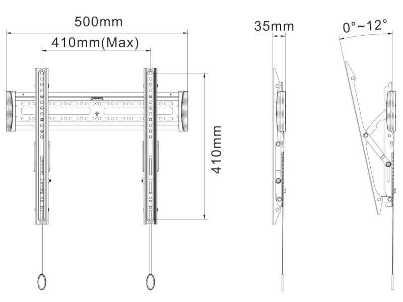 NewStar NM-W345 NeoMounts neigbare Monitor Wandhalterung 32-52Zoll, schwarz Maße
