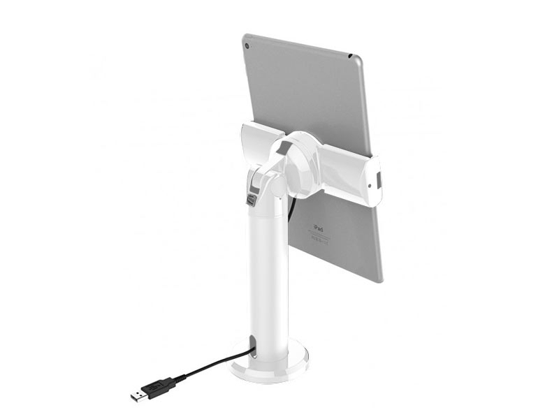 Compulocks RISE Cling universal Tablet Tischhalterung schwenkbar 200mm, weiß Rückansicht