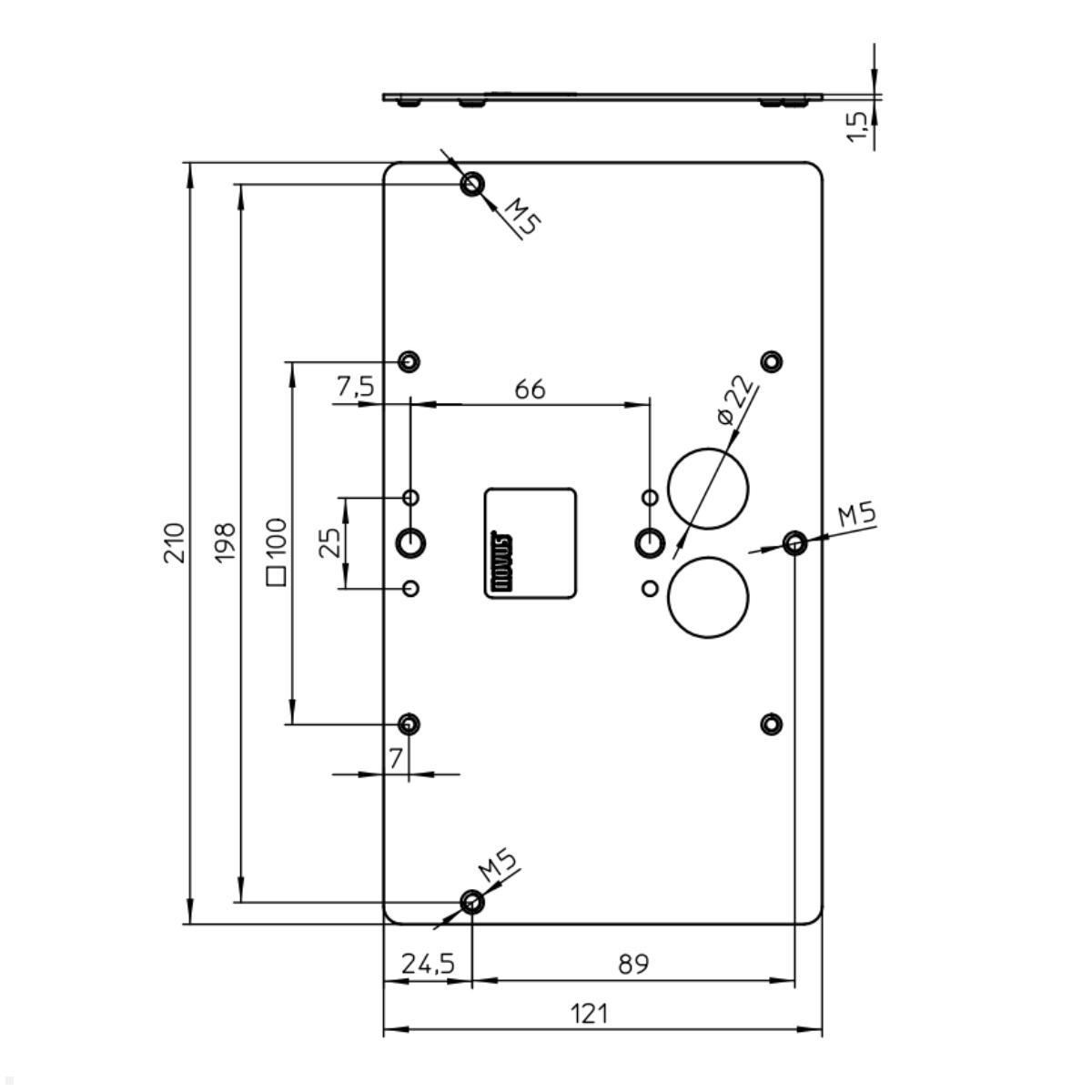 Novus POS Halterung für Kronos Zeitterminal (851+0035+030), Maße