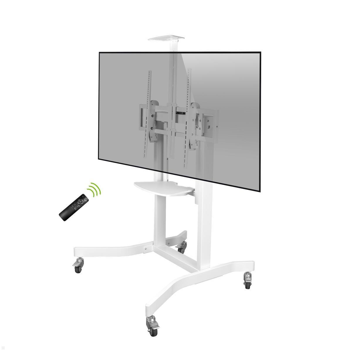 MonLines MBS012W Elektrischer Monitorständer auf Rollen mit Ablage bis 98 Zoll
