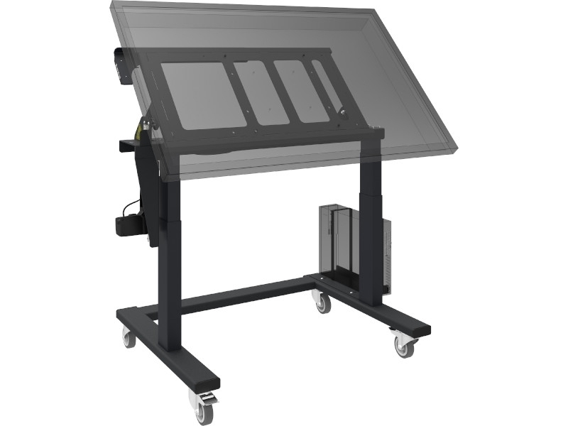 SmartMetals Tip & Touch Mobiler Touchscreen Trolley für Rollstuhlnutzung horizontal bis 65 Zoll Angewinkelt