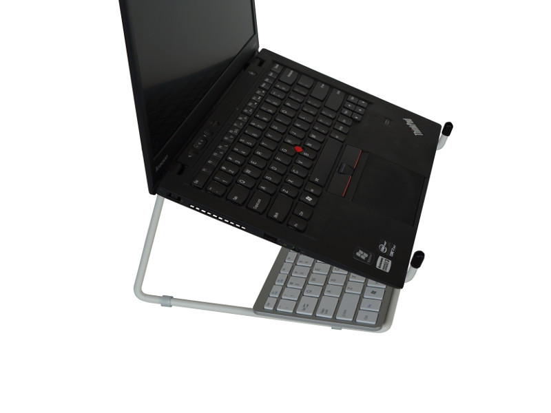R-Go Steel Office Notebookständer RGOSC020W mit Tastaturablage, weiß