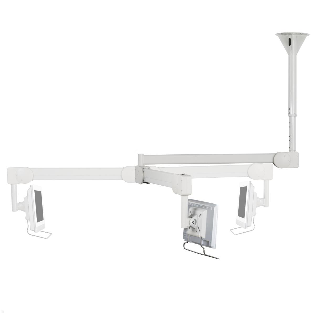 B-Tech BT7594 medizinische Monitor Deckenhalterung bis 28 Zoll, weiß, schwenkbar