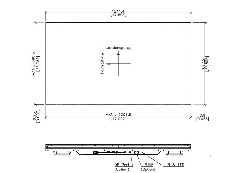 Hyundai D55NFN Indoor Monitor Videowall 55" FullHD Maße