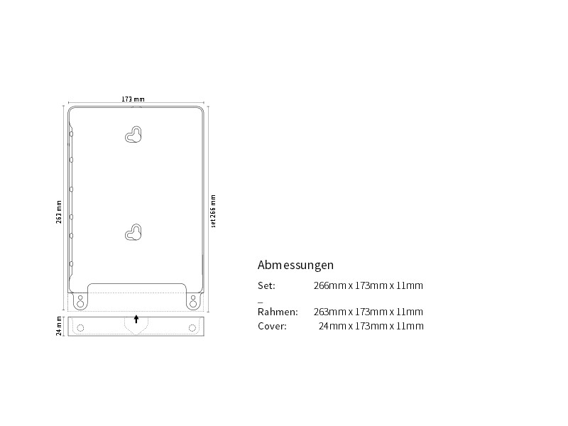Basalte Eve diebstahlsicherer Tablet Wandhalter für iPad 9.7 Zoll rund, schwarz Zeichnung