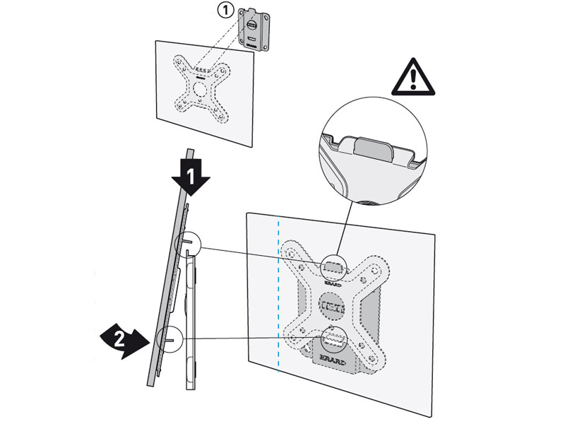 Erard Cliff 100 starre Flachbildschirm Wandhalterung 15"-23"