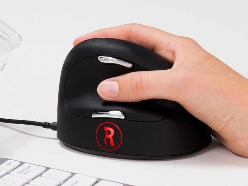 R-Go HE Mouse Break ergonomische Maus L rechts RGOBRHEMLR, LED-Signal rot - Mauszeit überschritten 