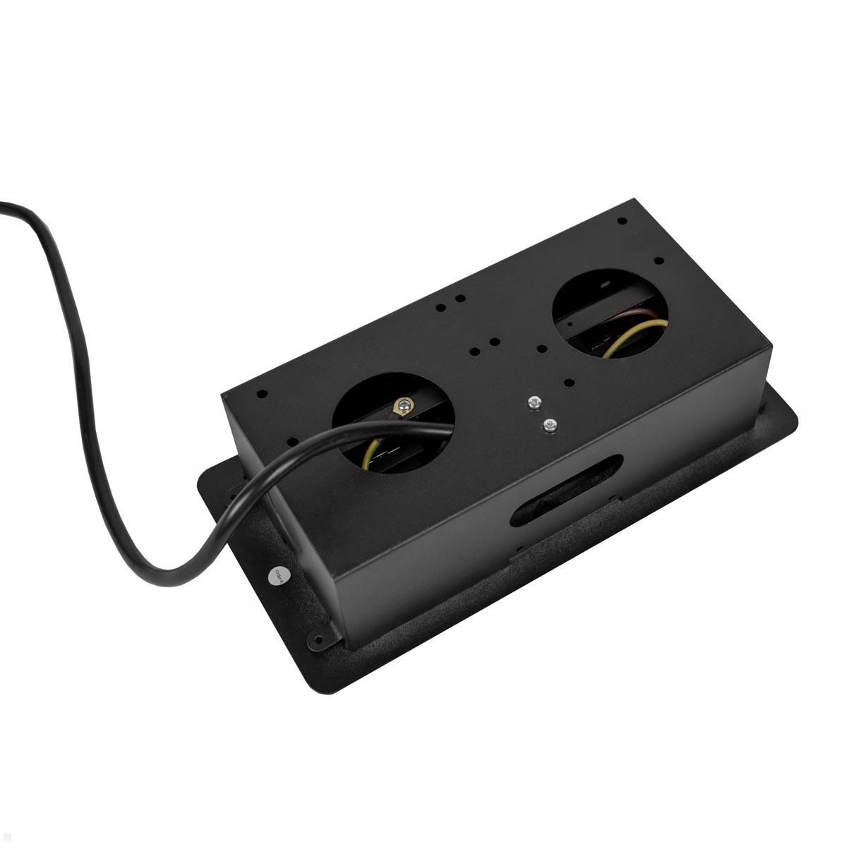 TecLines TES009B 2-fach Einbau Steckdose mit 2x USB-A, 3m Kabel, Unterseite