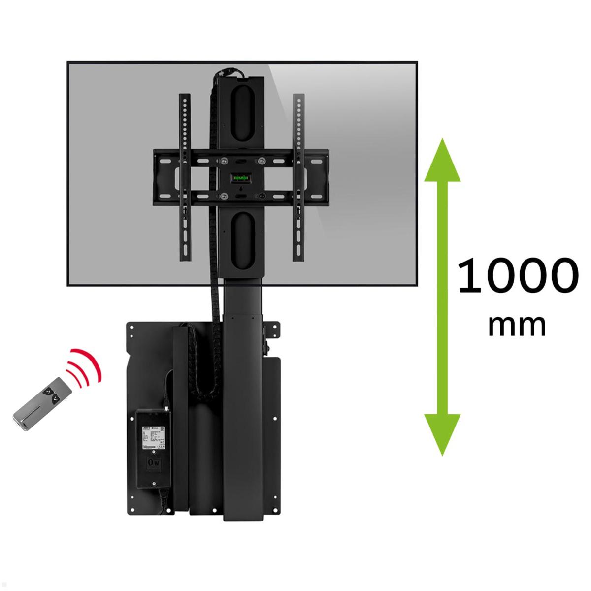 Monlines MLW1000B TV Lift Wandhalterung elektrisch, 1000mm, schwarz