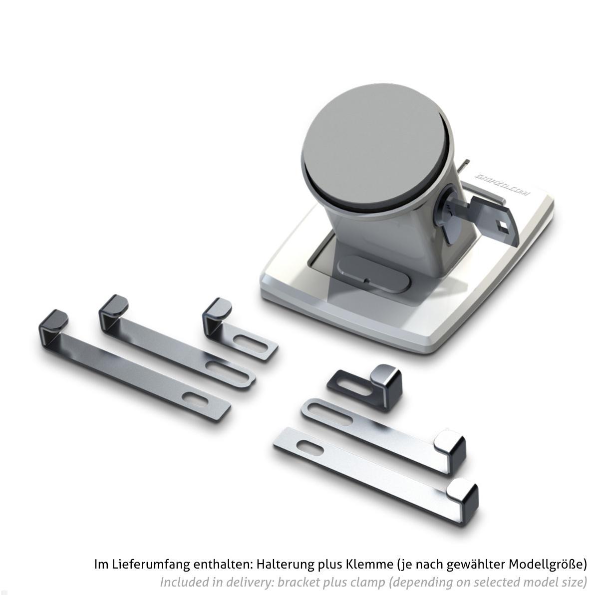 Gripzo V3 Slim Smartphone-/ Tablet Tischhalterung 7  bis 10,1 Zoll, Diebstahlschutz, Lieferumfang