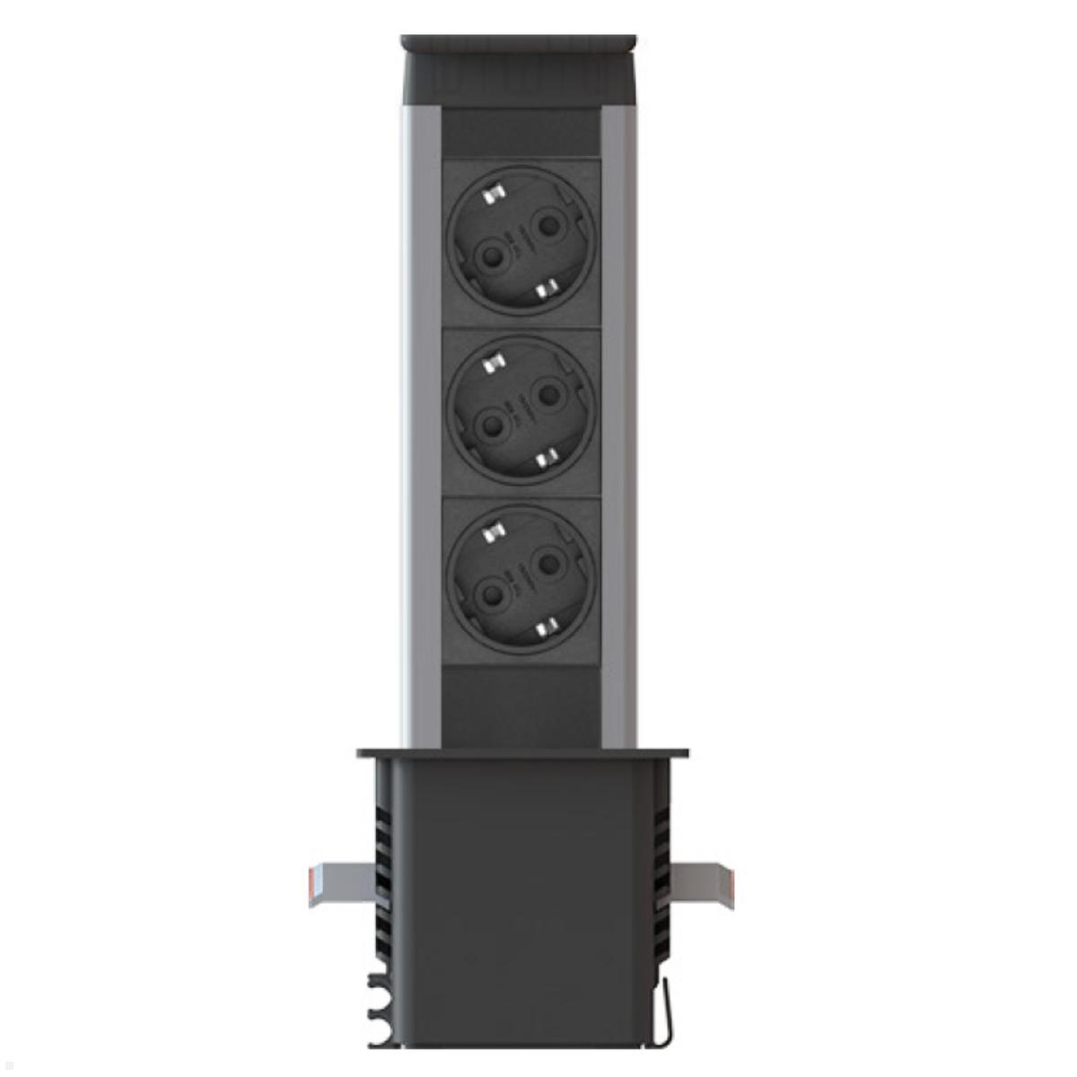 EVOline Port Push 3-fach Einbausteckdose, Ansicht
