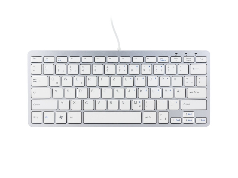 R-Go Compact Tastatur QWERTZ (DE) drahtgebunden RGOECQZW, weiß