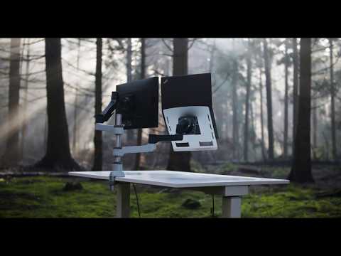 R-Go Tools Caparo Dual Monitor Tischhalterung bis 26 Zoll, RGOVLCA4TWSI, silber/schwarz