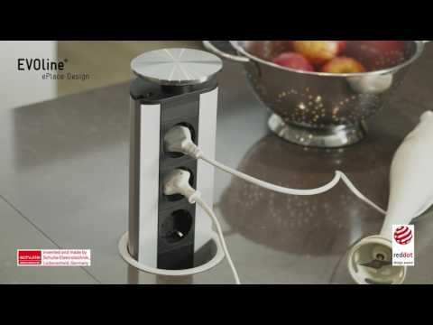 EVOline Port 3-fach versenkbare Steckdose, silber